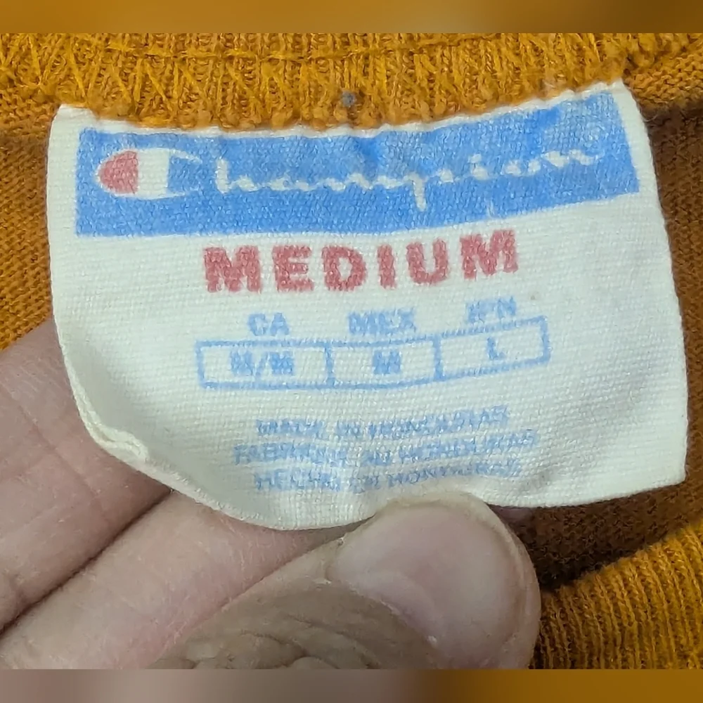 Champion Size Medium Vintage Short Sleeve T-shirt In Orange - Picture 5 of 8